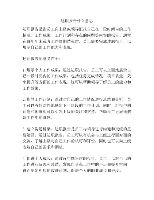 述职报告什么意思