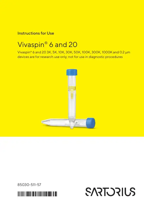 Sartorius Vivaspin 6 and 20 使用说明书