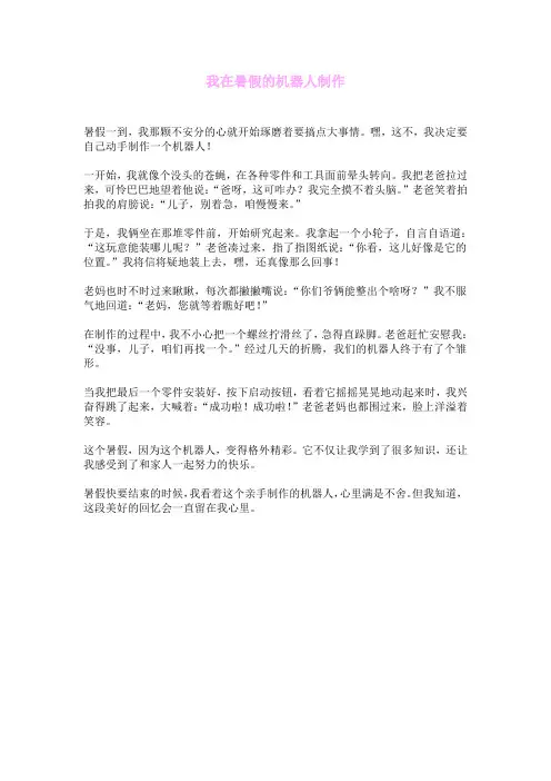 我在暑假的机器人制作