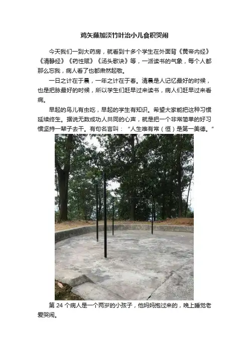 鸡矢藤加淡竹叶治小儿食积哭闹