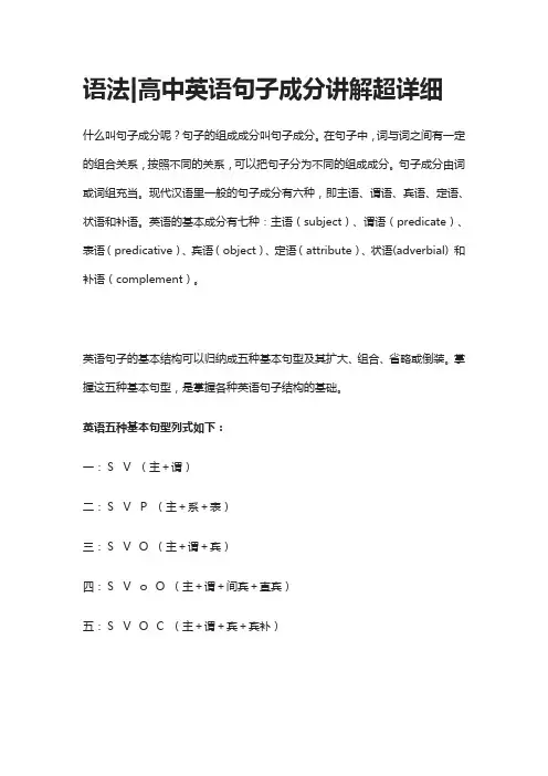 语法-高中英语句子成分讲解超详细