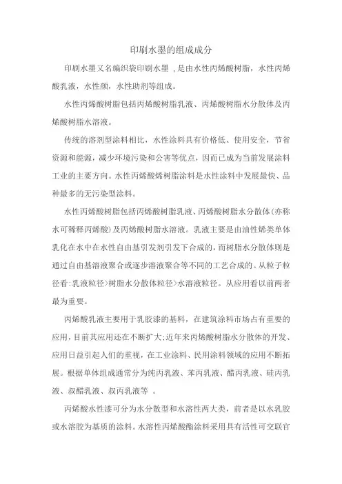 印刷水墨的组成成分