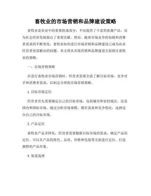 畜牧业的市场营销和品牌建设策略