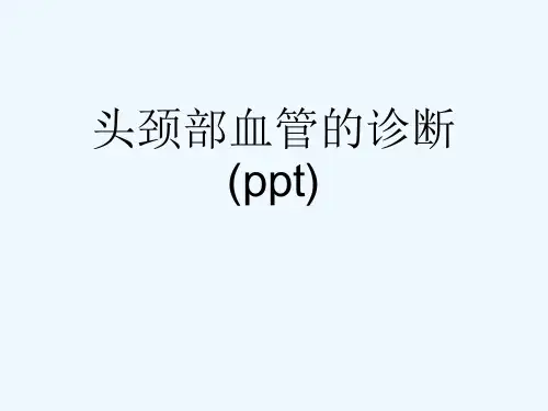 头颈部血管的诊断(ppt)