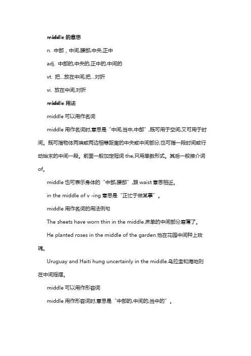 middle的意思用法总结