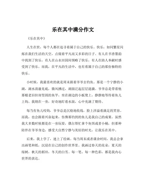 乐在其中满分作文