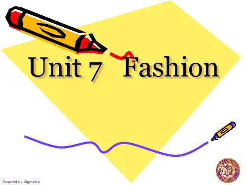 英语课件Unit+7+Fashion