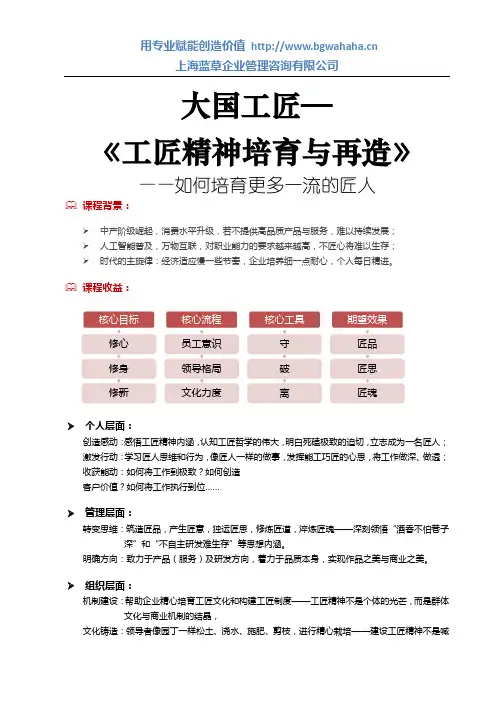 大国工匠——工匠精神培育与再造