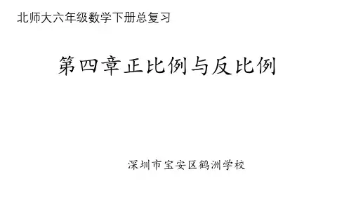 北师大版数学六年级下册总复习数与代数之比例与比例尺