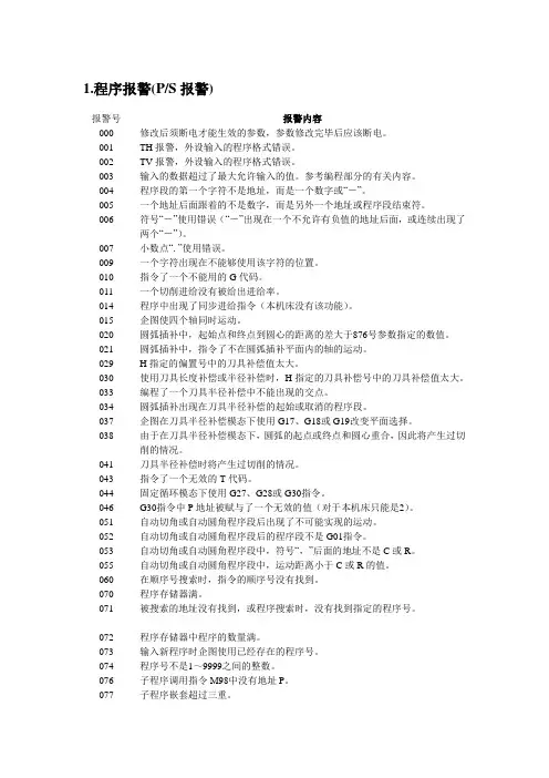 报警代码表