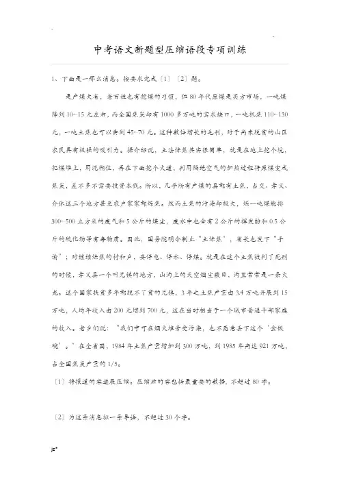 压缩语段专项训练