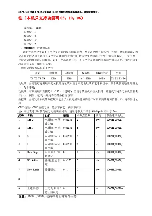 HSPY通讯协议 -