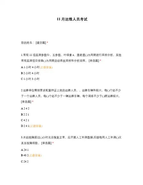 11月运维人员考试