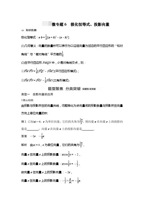 微专题6 极化恒等式、投影向量