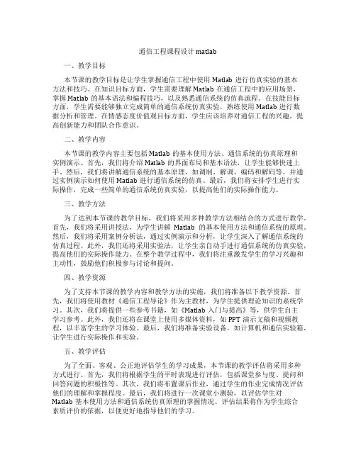 通信工程课程设计matlab