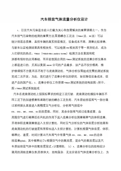 汽车排放气体流量分析仪设计
