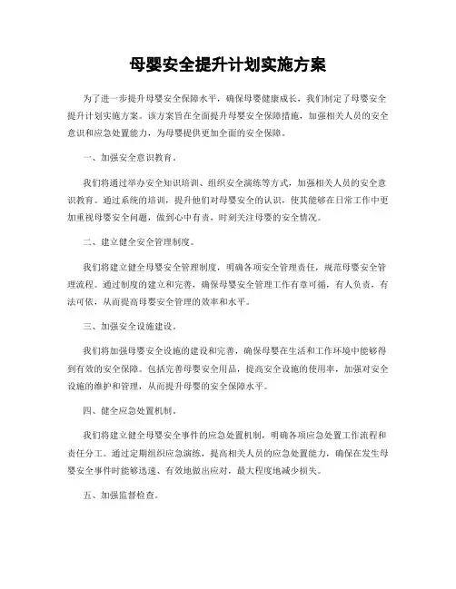 母婴安全提升计划实施方案