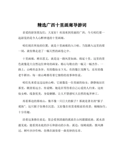 精选广西十里画廊导游词
