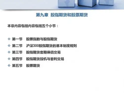 第09章 股指期货和股票期货
