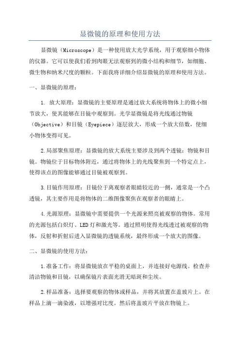 显微镜的原理和使用方法