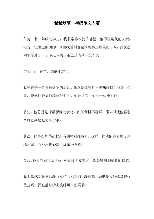 爸爸炒菜二年级作文3篇