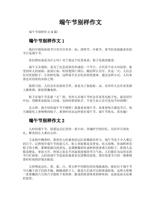 端午节别样作文