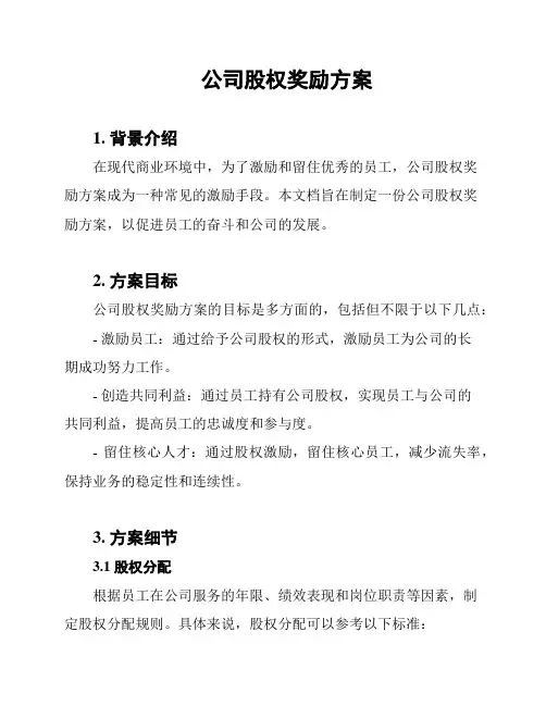 公司股权奖励方案