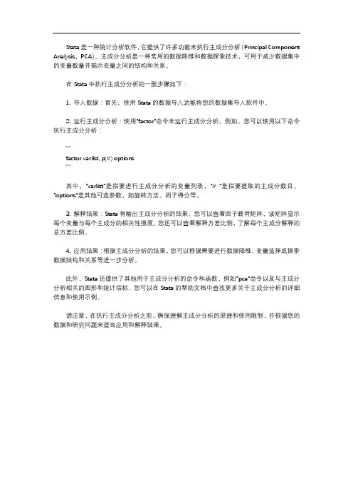 主成分 stata