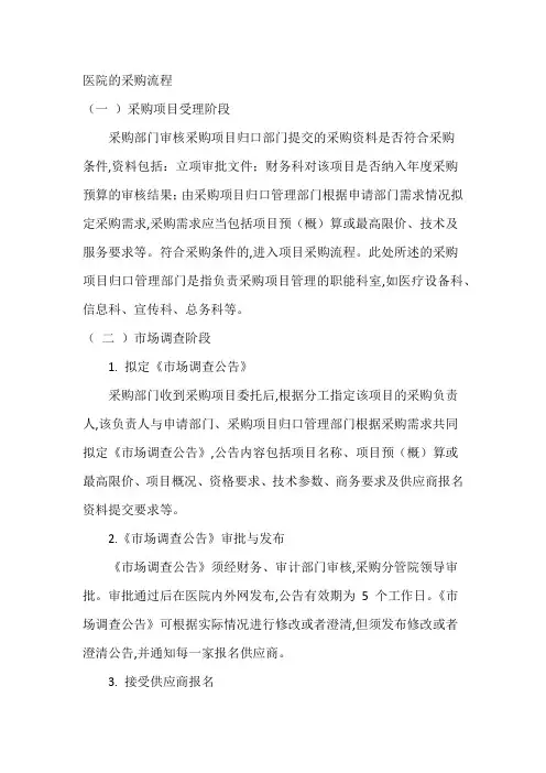 医院的采购流程