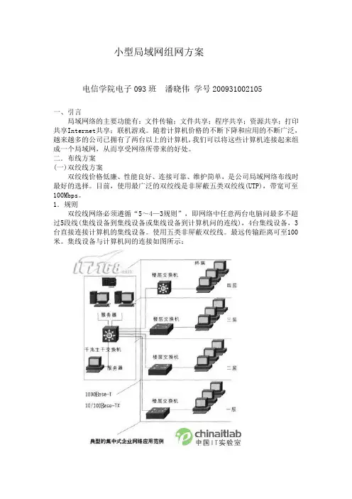 小型局域网组网方案
