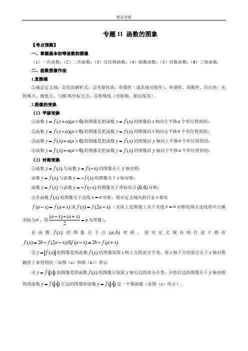 2023年新高考数学大一轮复习专题11 函数的图象(解析版)