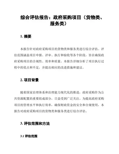 综合评估报告：政府采购项目(货物类、服务类)