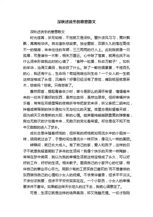 深秋述说冬的寒意散文