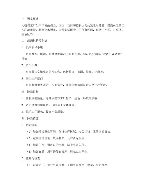工厂虫害防治预案方案模板