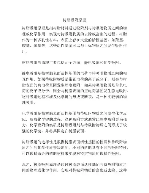 树脂吸附原理