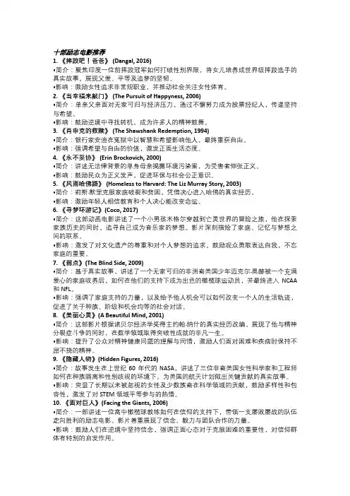 十部励志电影推荐