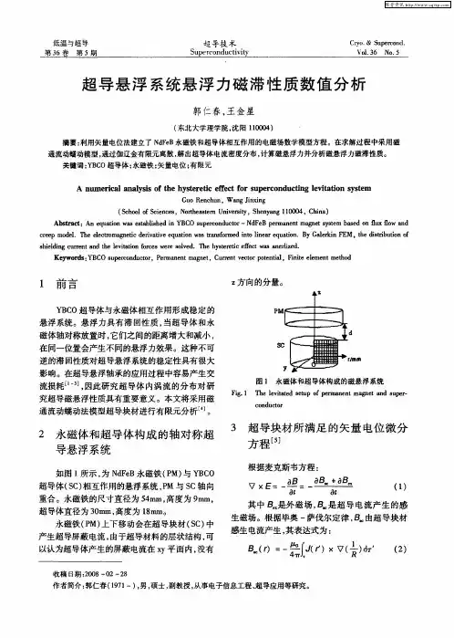 超导悬浮系统悬浮力磁滞性质数值分析