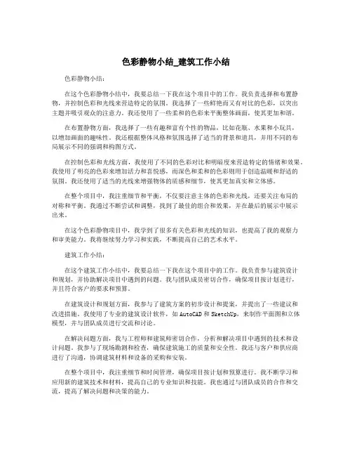 色彩静物小结_建筑工作小结