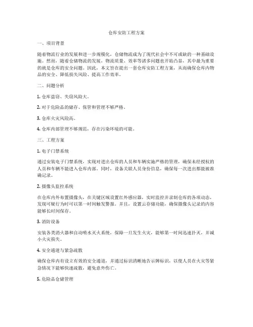 仓库安防工程方案