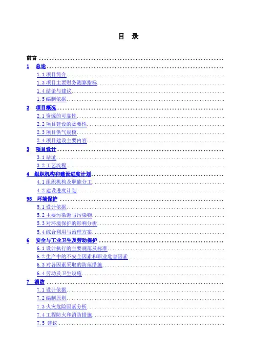 N加气站可行性研究报告精编