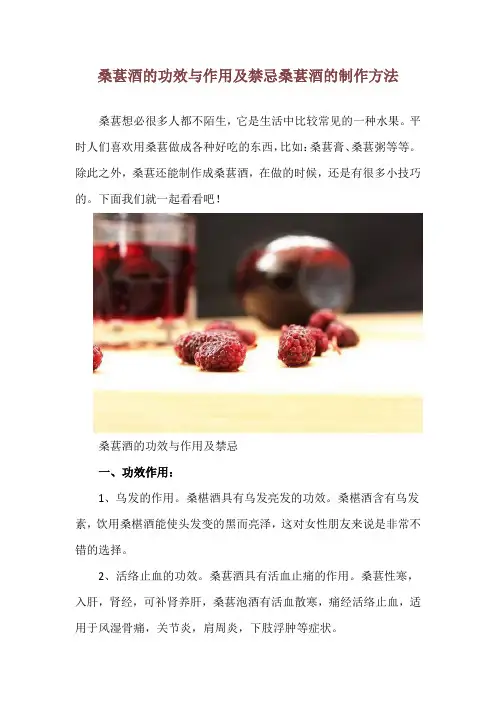 桑葚酒的功效与作用及禁忌 桑葚酒的制作方法