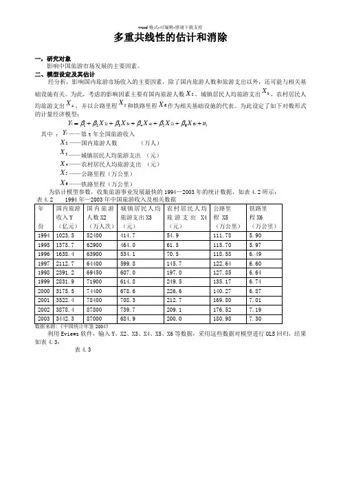 多重共线性逐步回归--案例分析