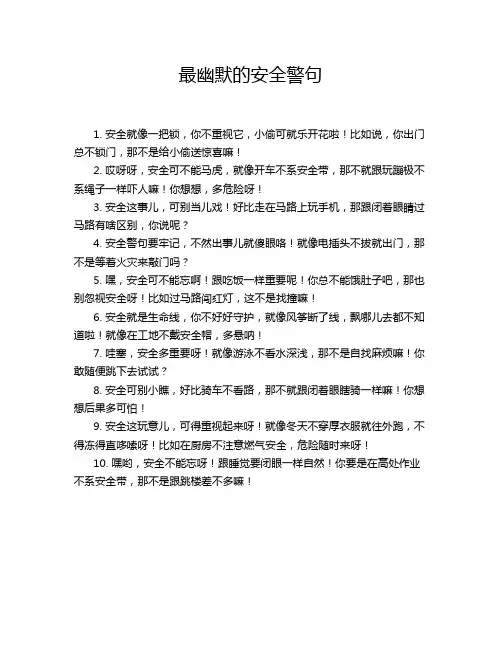 最幽默的安全警句
