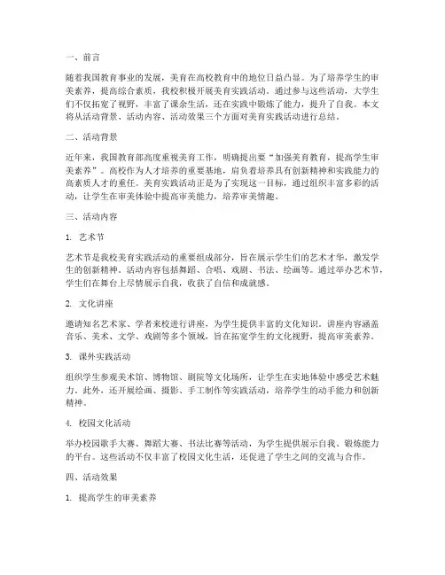 美育实践活动总结大学生
