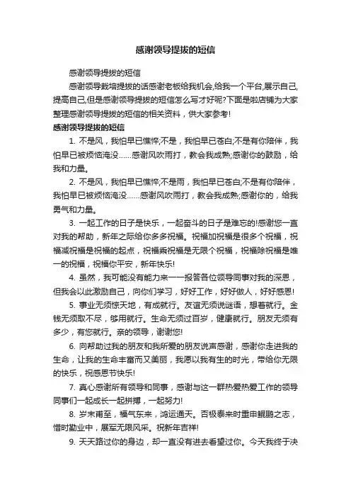 感谢领导提拔的短信