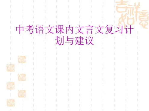 中考语文课内文言文复习计划与建议-2023年学习资料