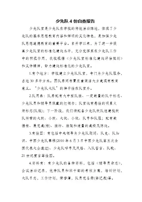 少先队4份自查报告