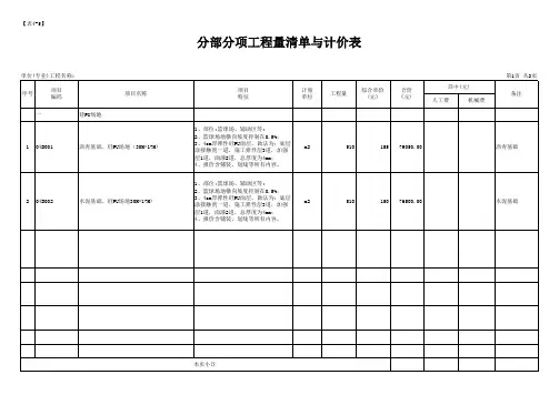篮球场工程量清单与计价表(2)