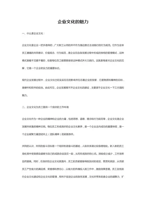 企业文化的魅力
