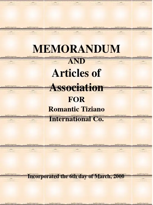 Articles of Association